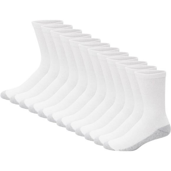Hanes Mens Crew Socks 12 Pack Cushioned Double Tough Odor Moisture Wicking - Picture 1 of 7